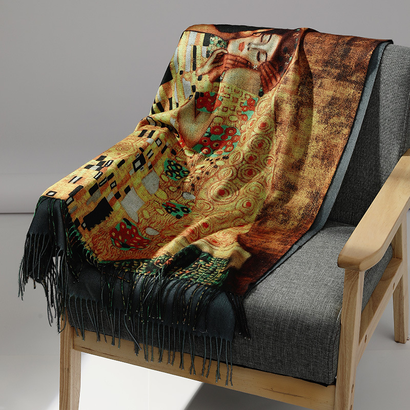 Marca de luxo pintura a óleo c - Cashmere Pashmina Wrap avaliação e preço