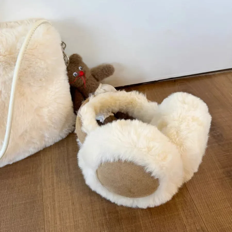 Moda de pelúcia orelha muffs d - Earmuffs Foldable avaliação e preço