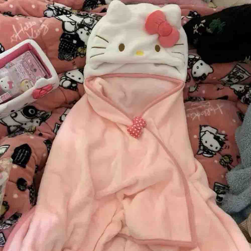 Cobertor com Capuz Hello Kitty - Shawl Wrap Winter avaliação e preço