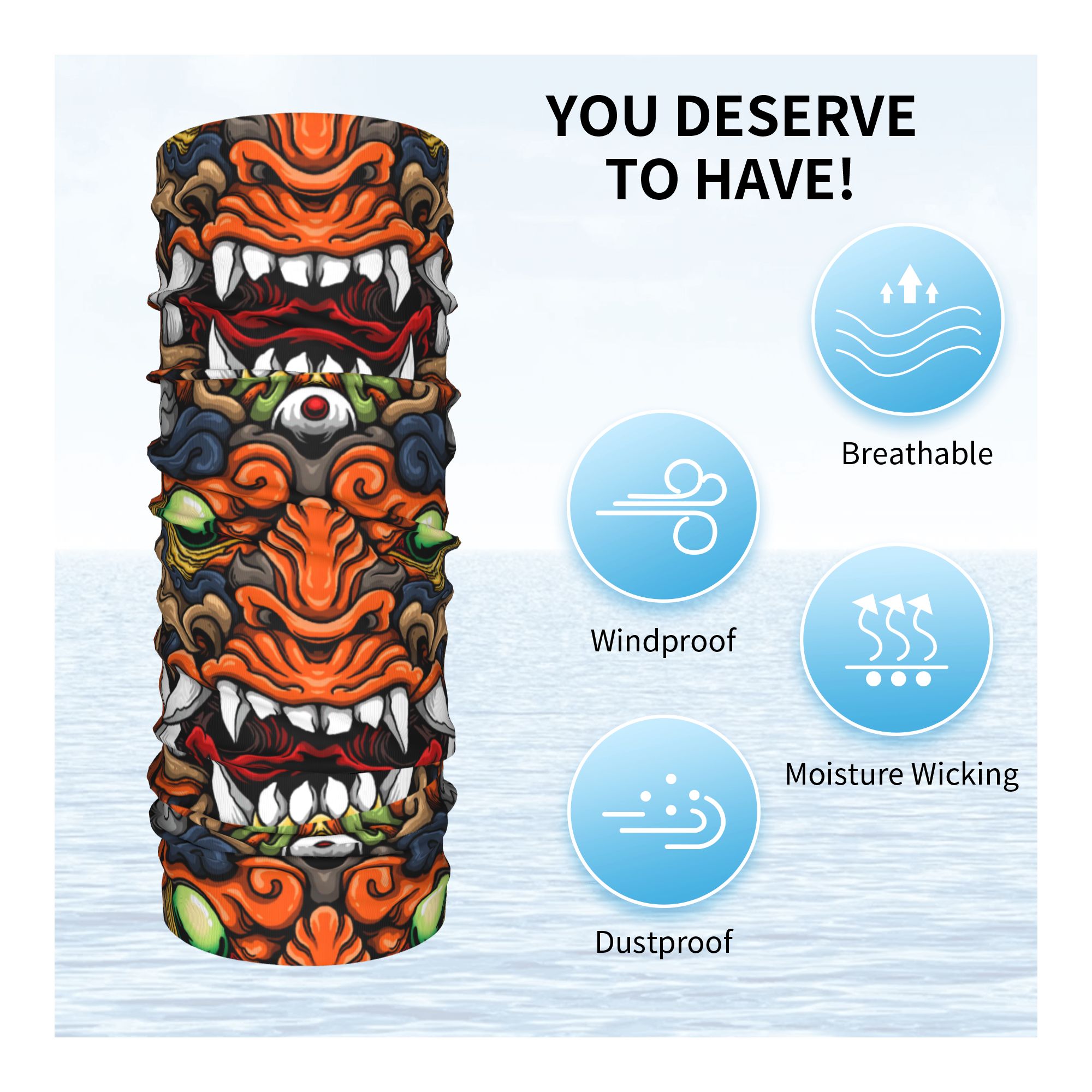 Personalizado samurai demônio  - Neck Gaiter Fleece avaliação e preço