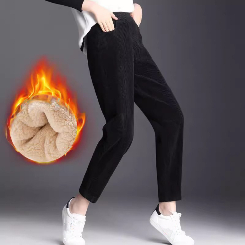 1 pçs feminino outono inverno  - Corduroy Pant Warm avaliação e preço